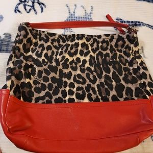 COACH red and leopard purse. Large